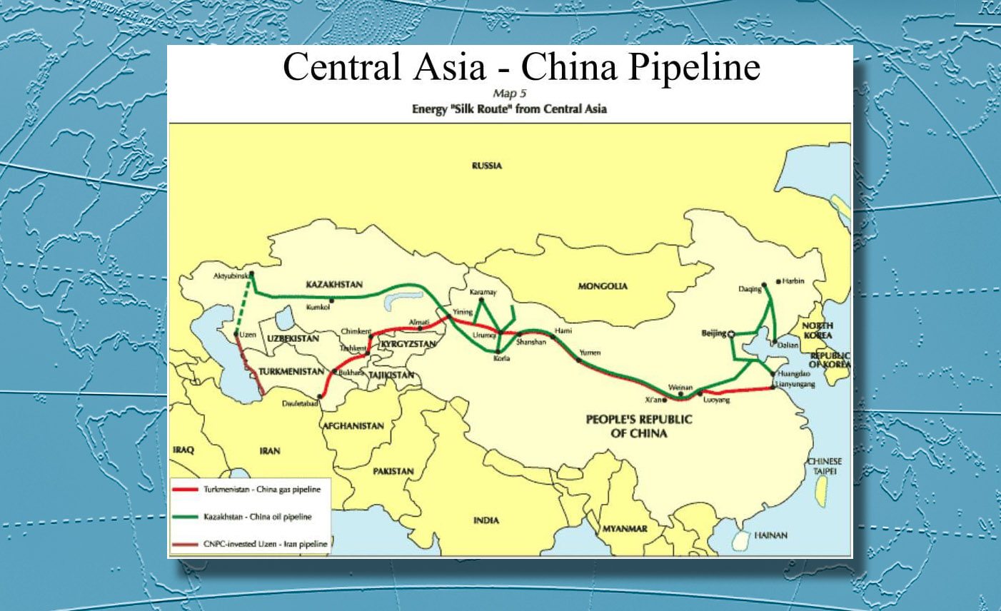 Схема газопровода туркменистан китай