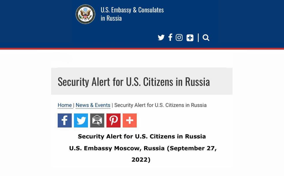Сша предупредили своих граждан покинуть россию. США призвали граждан покинуть Россию. США Федерация.