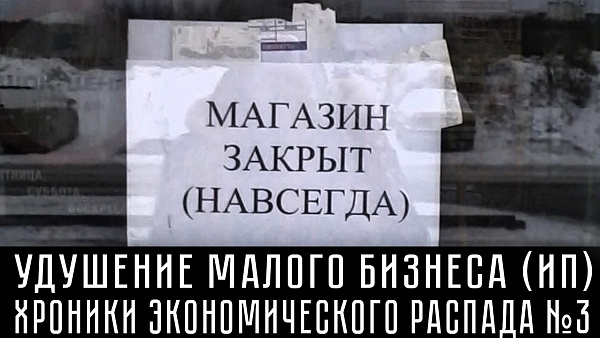 УДУШЕНИЕ МАЛОГО БИЗНЕСА (ИП). ХРОНИКИ ЭКОНОМИЧЕСКОГО РАСПАДА №3